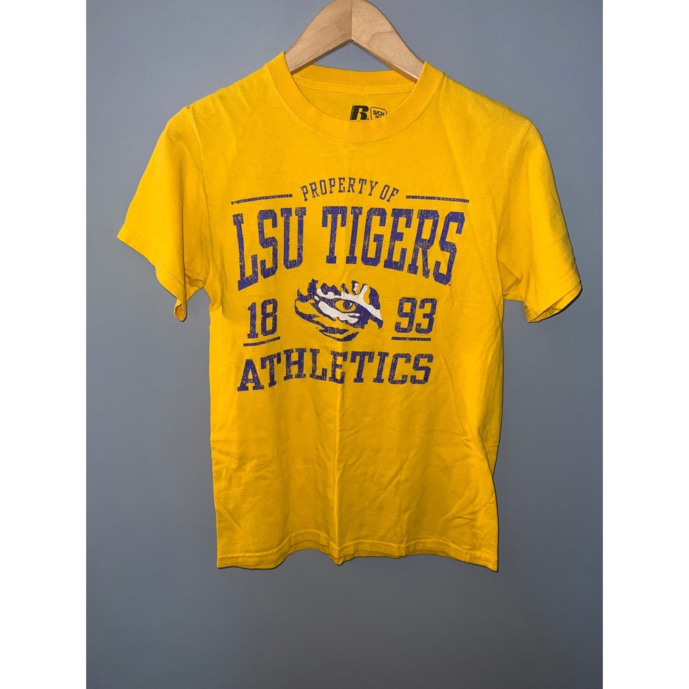 Russell Athletic LSU Tigers Yellow Graphic T-Shirt Mens Small S Athletics